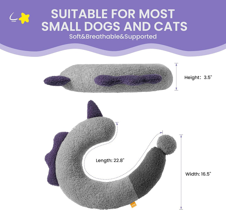 Dog Calming Pillow - Soft Neck Pillow for Dogs, Washable Sleep Pillow for Better Sleep, Reduces Anxiety, Gift for Small/Medium/Large Dogs and Cats