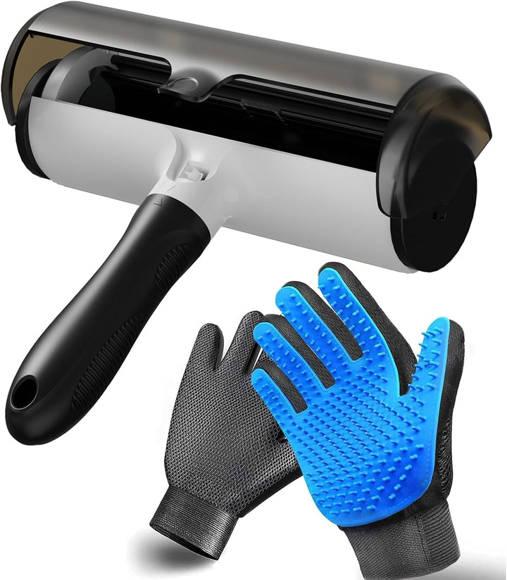 Cat & Dog Grooming Gloves for Shedding - Efficient Deshedding Pet Grooming Gloves 2-In-1 Deshedding Brush & Massage Mitt-Safe for Dogs & Cats (1 Pair Blue)