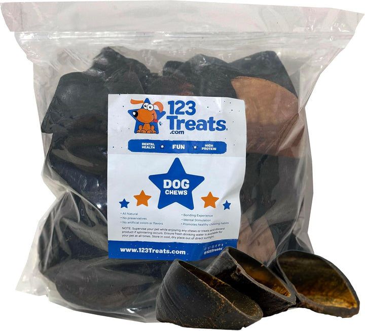 | Hooves for Dogs (25 Count) | 100% Natural Long-Lasting Beef Dog Treats Made from Beef Hoof | from Free Range, Grass Fed Cattle with NO Additives, Coloring or Chemicals.