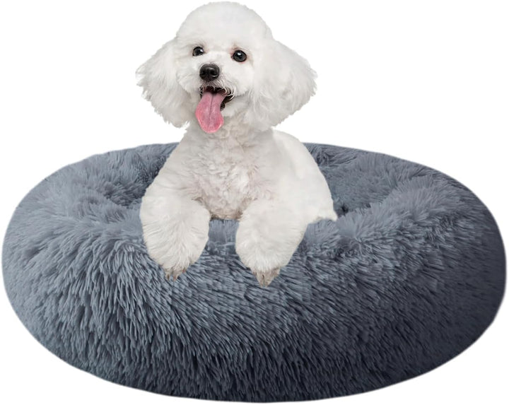 Dog Bed for Small Medium Large Dogs Cats, 20 Inch Calming Washable-Round Cozy Soft Pet Bed for Puppy and Kitten with Slip-Resistant Bottom