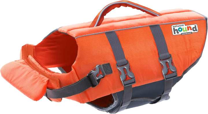 Granby Splash Dog Life Jacket, High-Buoyancy Dog Life Vest for Swimming, Boating, and Water Safety, Large, Orange