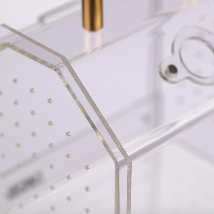 Jumping Spider Enclosure - Acrylic Terrarium Habitat for Spiders, Tarantulas, Snail, Mantis, Lizard, and Small Reptiles, Magnetic Doors (5.5X4.7X6.6 Inch)