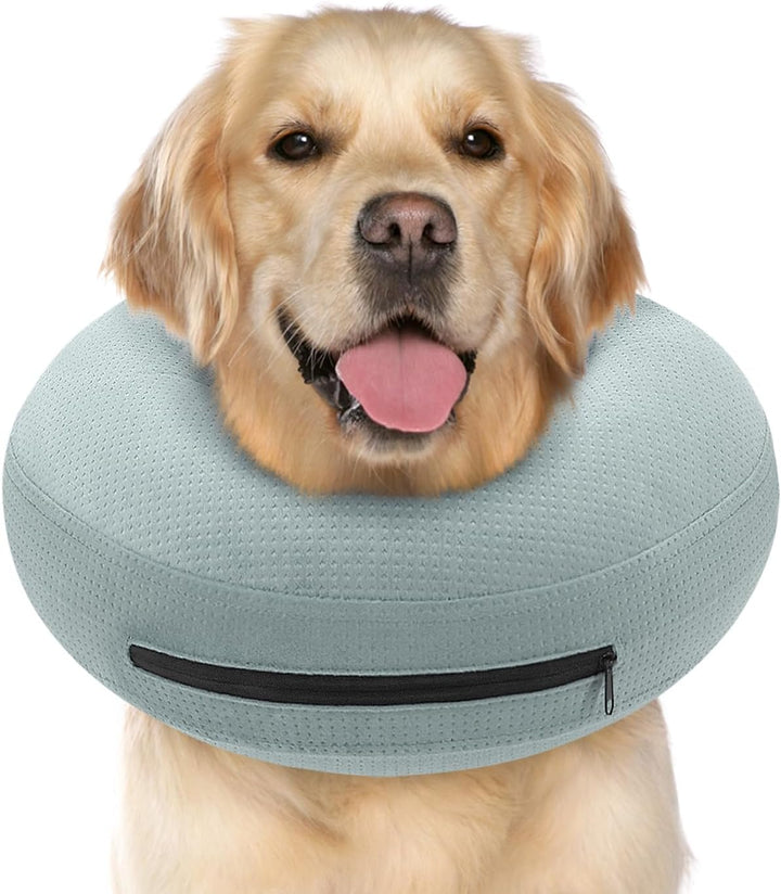 Inflatable Dog Cone Collar Alternative after Surgery, Doggie Neck Donut Collar Recovery Ecollar, Soft Dog Cone for Small Medium Large Dogs