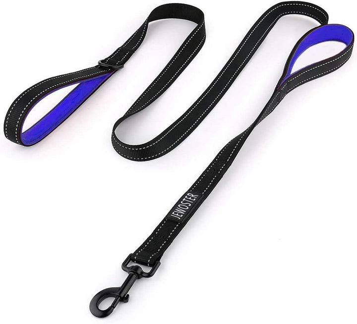 Heavy Duty Dog Leash - 2 Handles by Padded Traffic Handle for Extra Control, 6Foot Long - Perfect for Medium to Large Dogs (6 Ft, Black)