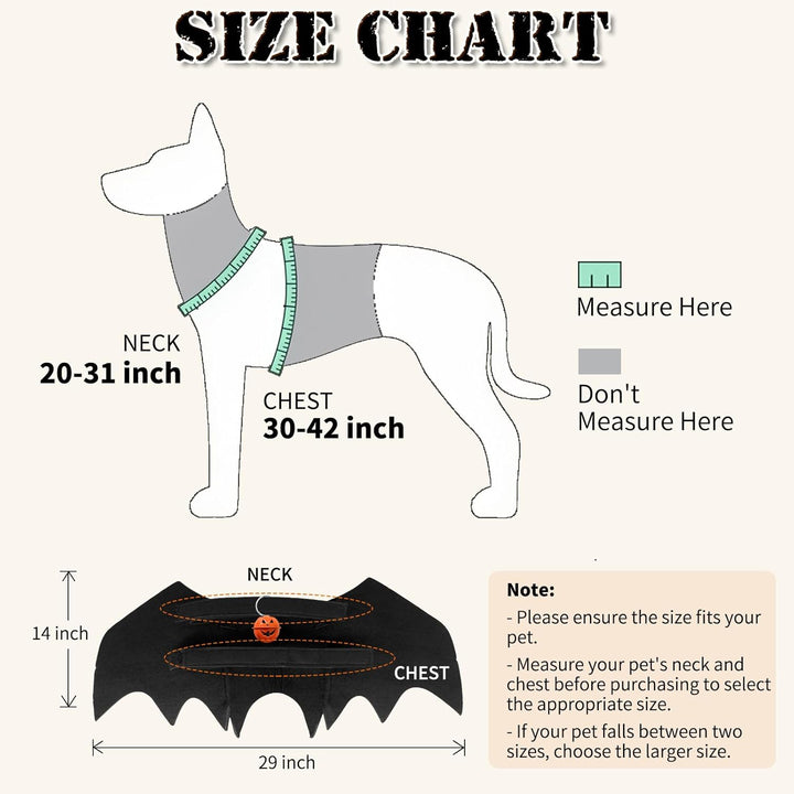 Large Dog Halloween Costumes, Adjustable Dog Bat Wings Costumes for Large Dogs with Pumpkin Bell Skeleton Print on the Back, Pet Costume Halloween Cosplay Party Dress Up, XL Black