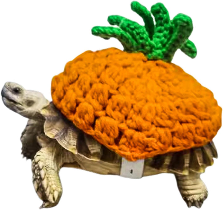 Sweater for Turtle, Handmade Knitted Sweater for Tortoise, Warm Small Animal Sweater, Knitted Pet Apparel with Adjustable Strap, Pet Cosplay Costume for Halloween (Red Stegosaurus, M)