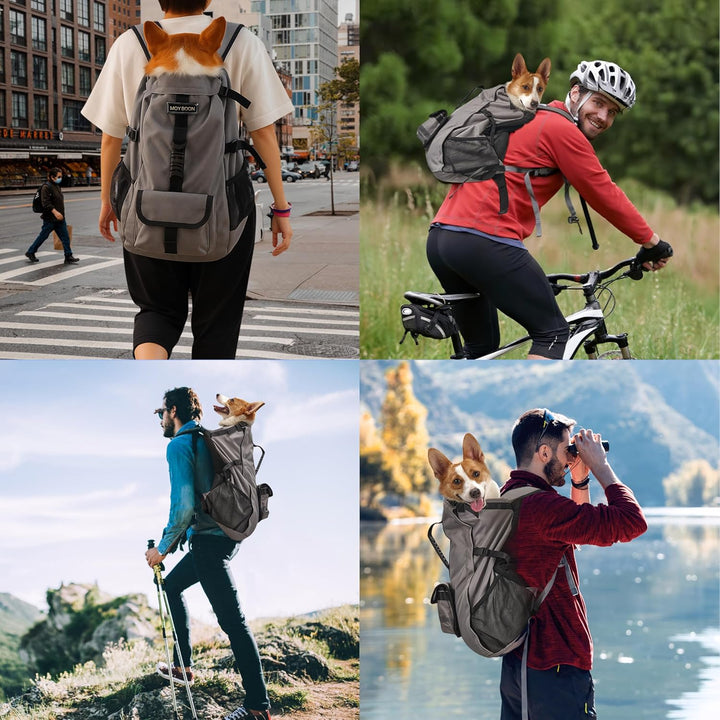 Dog Backpack for Small & Medium Dogs - Adjustable Pet Carrier for Travel & Hiking, Hands-Free Puppy Backpack with Storage Pockets, Breathable Mesh