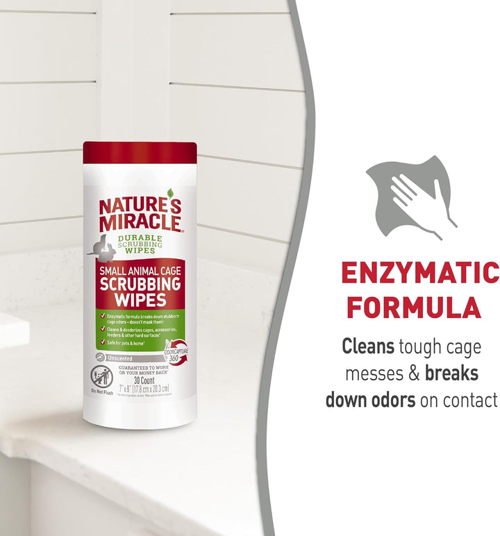 Small Animal Cage Scrubbing Wipes 30Ct