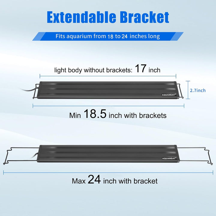 LED Aquarium Light for 18 to 24 Inch Fish Tank, Auto on off with Timer, Full Spectrum, Adjustable Brightness, Daylight Moonlight Mode, for Fresh Water Low-To-Mid Light Plants