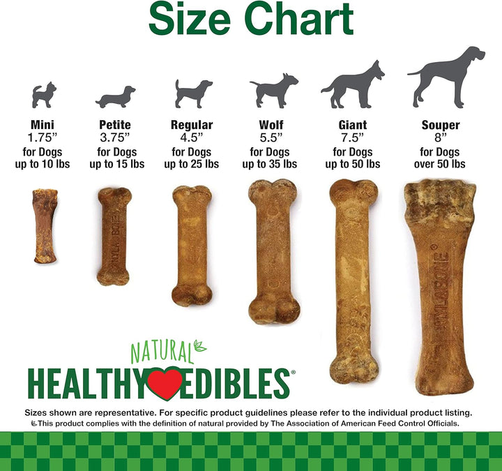Healthy Edibles Natural Dog Chews Long Lasting Bacon Flavor Treats for Dogs, X-Large/Souper (2 Count)