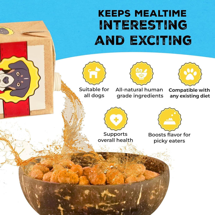 for Dogs - All Natural Bone Broth for Dogs with Chondroitin Glucosamine Turmeric -Human Grade Dog Food Toppers - Beef and Pork Bundle