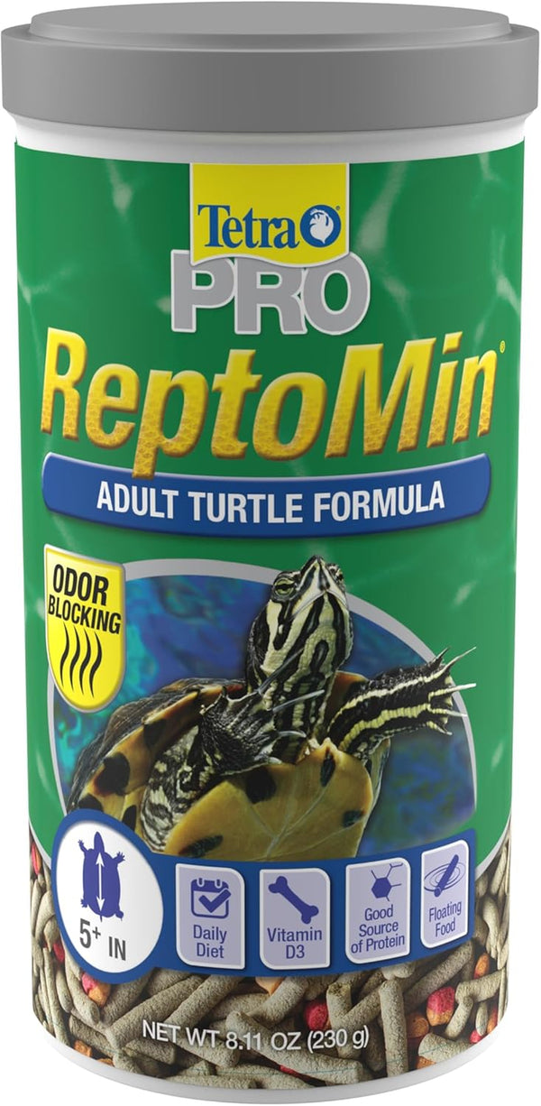 fauna PRO Reptomin Pro Sticks Adult Turtle Formula Daily Diet for Aquatic Turtles, 8.11 Oz