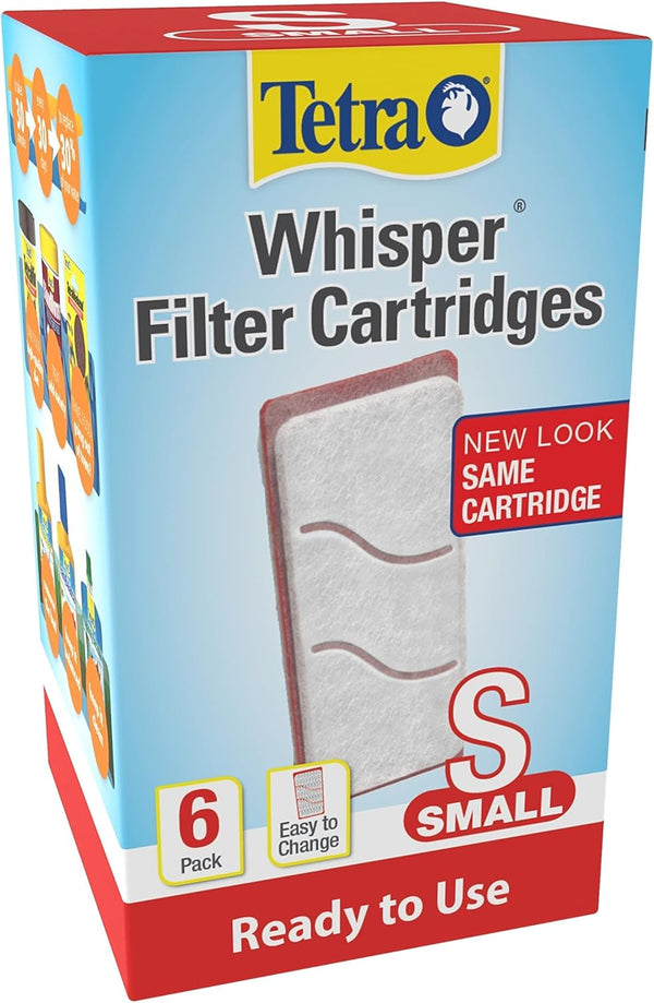 Filter Aquarium Cartidges, Removes Odors and Discoloration, Ready to Use, Small Whisper Filters, 6 Count