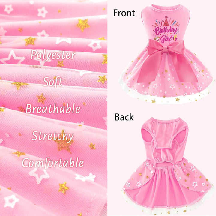 Dog Birthday Dress Puppy Clothes for Small Dogs Girl Birthday Party Tulle Pet Outfit, Cat Appeal-Small