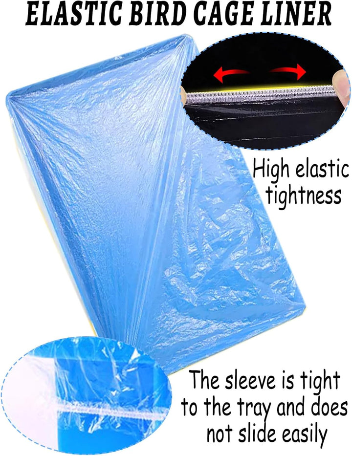 Disposable Bird Cage Liners Clear Plastic Parakeet Cage Liner Bag - 50 Pcs Parrot Cage Tray Liners Universal Film Bird Cage Accessories for Finches Canaries Cockatiels Birdcage