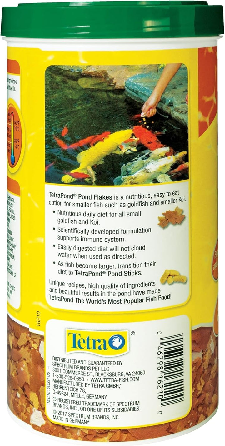 pond Pond Flakes, Complete Nutrition for Smaller Pond Fish, Fish Food for Goldfish and Koi Fish, 6.35 Ounces