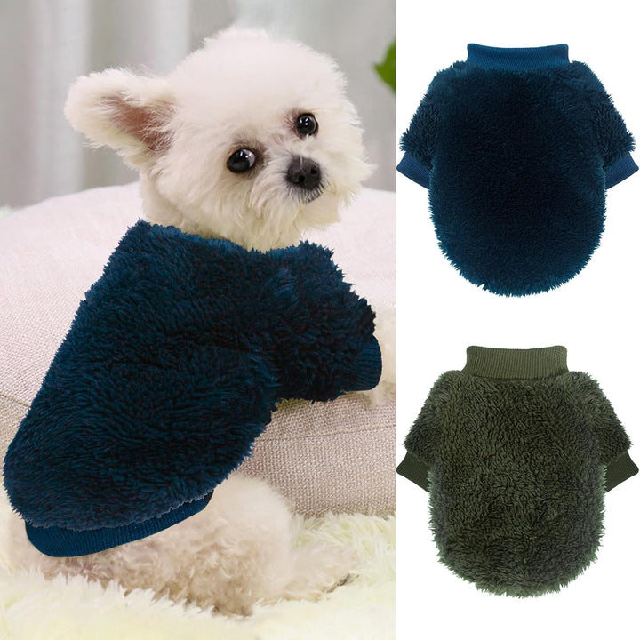 2 Pack XXS Dog Sweater, Tiny Dog Sweaters for Small Dogs Girl (1-3Lb), Warm Soft Puppy Clothes for New Puppies, Cute Extra Small Doggie Clothes for Chihuahua Yorkie Cat Pet Apparel