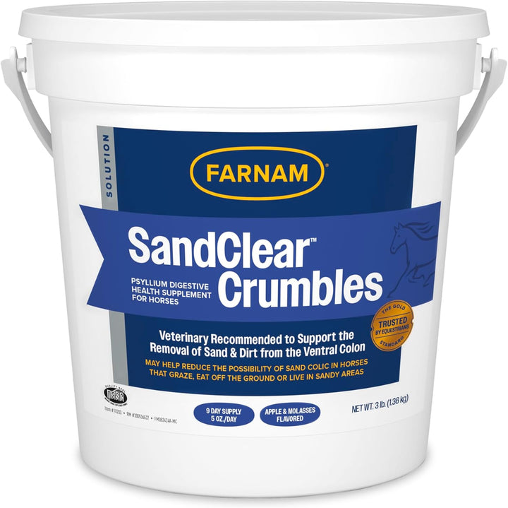 Sandclear Psyllium Crumbles Supplement for Horses, Helps Remove Sand from Colon & Supports Digestive Health, Apple/Molasses Flavor, 10 Lbs.