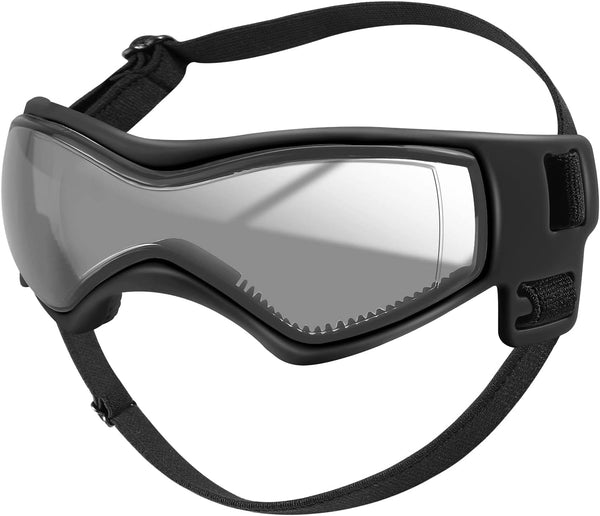 Dog Goggles UV Protection for Small to Medium Breed, Dog Sunglasses Windproof Anti-Fog Dustproof Snowproof, Puppy Glasses for Outdoor Riding Driving with Comfortable Frame Adjustable Straps