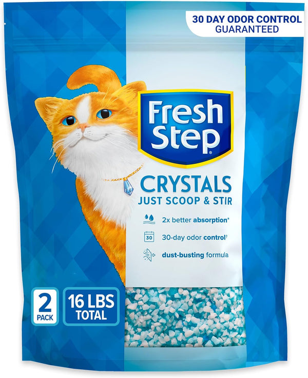 Crystals, Premium Cat Litter, Scented, 8 Pounds, Pack of 2 (Package May Vary)