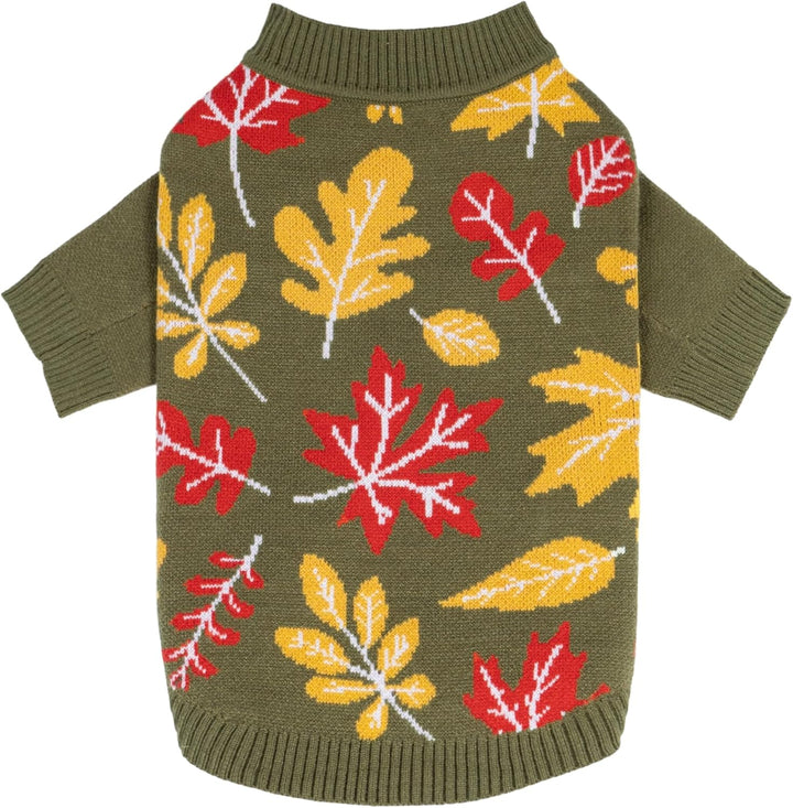 Pumpkin Dog Sweater, Thanksgiving Outfit for Small Dogs Boy Girl, Pet Outfit, Orange, Beige, Medium