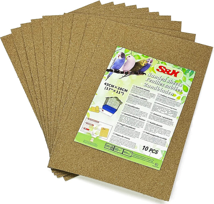 Gravel Paper for Bird Cage 10-Pack 11” X 17” Gravel Liner Paper Sand Sheets Bird Cage Liners