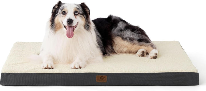 Dog Beds Large Sized Dog - Comfy Flat Pet Beds with Removable Washable Cover, Orthopedic Egg Crate Foam Puppy Mat, Suitable for Pet up to 65 Lbs
