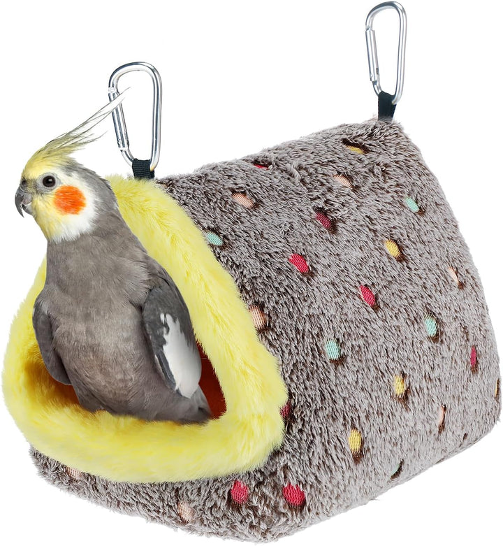 Medium Warm Bird Nest House - Cozy Bird Bed for Cage with Mat, Hanging Hammock Shed Hideaway Hut for Budgerigar Monk Parakeet Rose-Ringed Parakeet Plain Parakeet Sun Conure Cockatiel