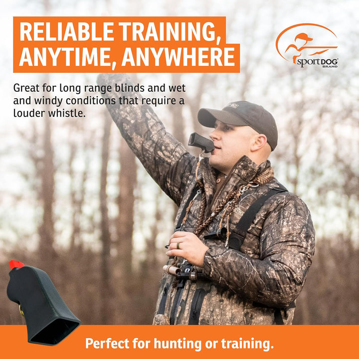 Brand Competition Mega Whistle - Hunting Dog Training Whistle with Easy-To-Blow Design - Protects Handlers Ear - Black