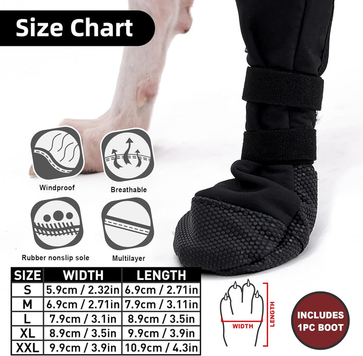 Dog Paw Wound Recovery Boot, Breathable Dog Bootie for Injured Paw, Anti-Slip Dog Shoe with Self-Adhesive Strap, Dog Paw Protector for Outdoor Walking & Keep Dogs from Licking Wounds (L)