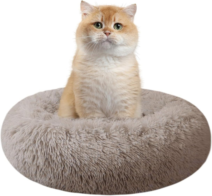 Dog Bed for Small Medium Large Dogs Cats, 20 Inch Calming Washable-Round Cozy Soft Pet Bed for Puppy and Kitten with Slip-Resistant Bottom