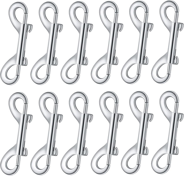 12 Pieces Double Ended Bolt Snaps Hook Zinc Alloy Double Trigger Clips Home Pet Accessory for Linking Dog Leash Collar Leash Key Chain Horse Tack Pet Sling Feed Buckets (3.5 Inch)