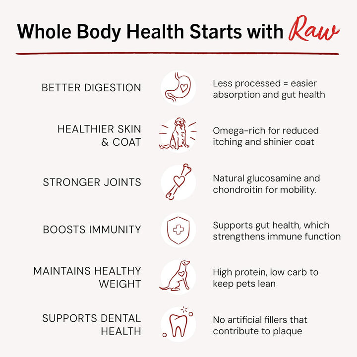 Freeze-Dried Raw Dinner Patties - Beef Recipe - High Protein Grain-Free Puppy & Dog Food - Perfect for Picky Eaters - 25 Oz