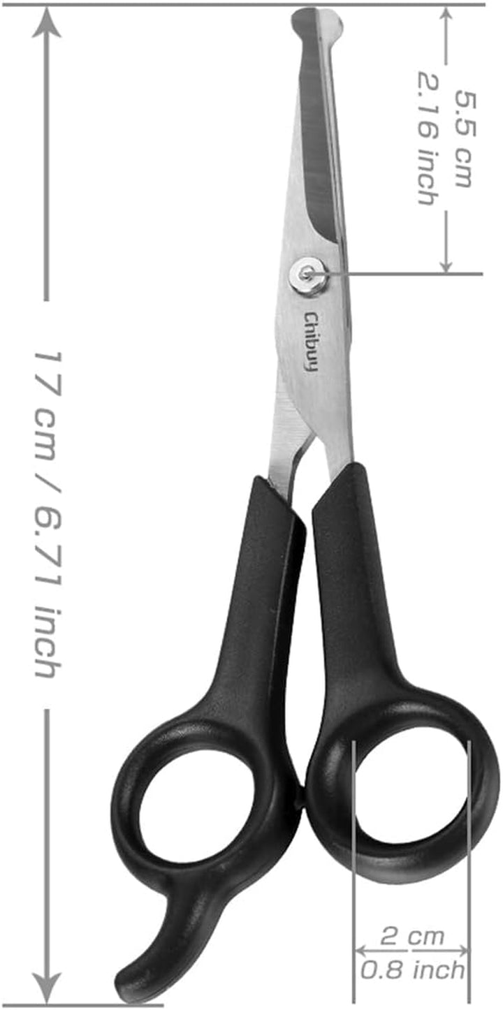 Professional Pet Grooming Scissors with round Tip Stainless Steel Dog Eye Cutter for Dogs and Cats, Professional Grooming Tool, Size 6.70" X 2.6" X 0.43" 1. Grey