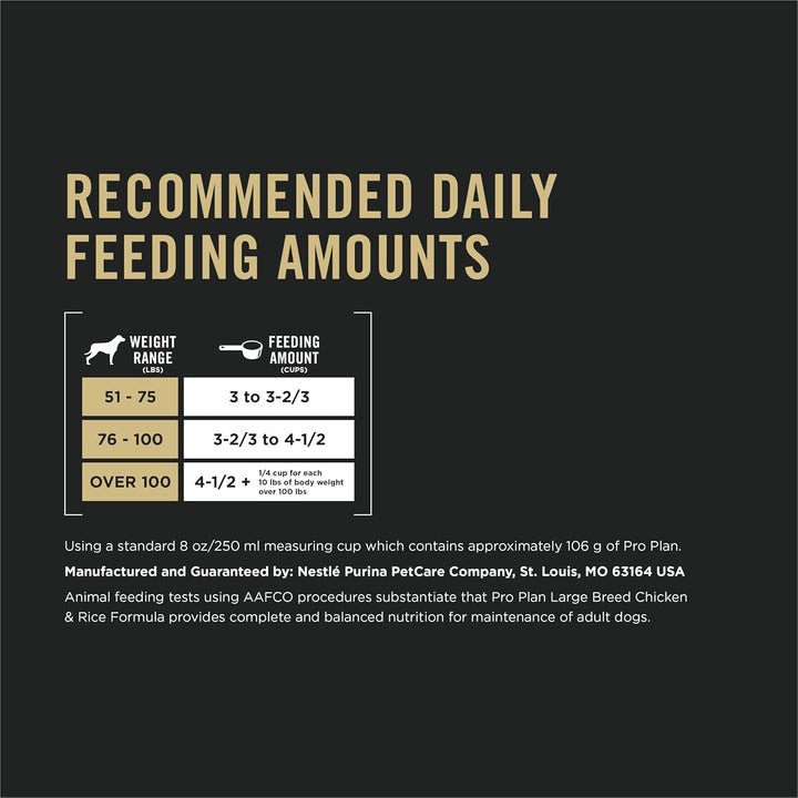 High Protein, Digestive Health Large Breed Dog Food Dry, Chicken and Rice Formula - 34 Lb. Bag