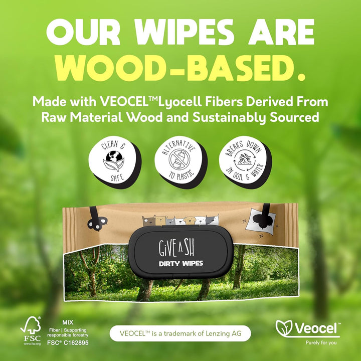 Lick-Safe Pet Wipes for Dogs & Cats - Vet-Approved & Hypoallergenic - Cleans Mud, Odors & Dander - Feline & Dog Wipes for Paws, Face & Butt - Earth-Friendly & Unscented Cat Cleaning - Pack of 100