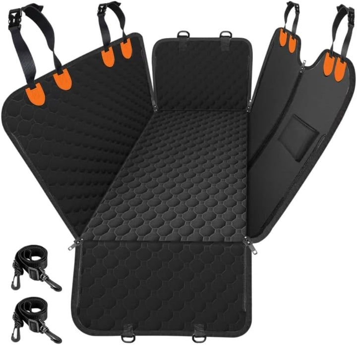 Dog Car Seat Cover for Back Seat, 2025 Upgraded 600D Heavy Duty Waterproof & Scratch-Resistant Dog Hammock for Car, Back Seat Pet Cover for Dogs with Sedan, Trucks and Suvs, Standard, Black