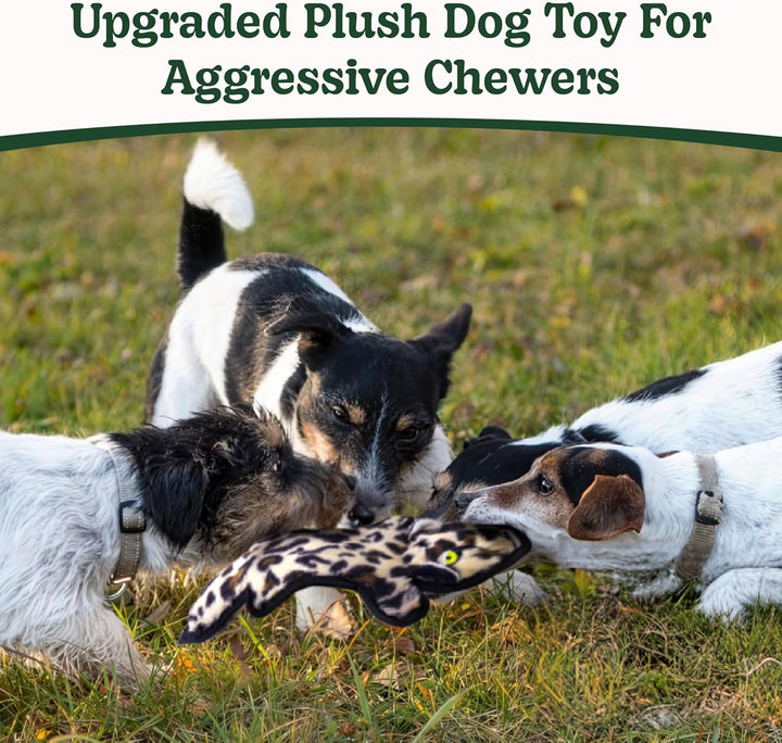 No Stuffing Dog Toys Crinkle Squeaky, Long Lasting Chews for Aggressive, Durable Plush Dog Puppy Chew Toys for Teething, with 6 Tough Layers for Small Medium Large Breed