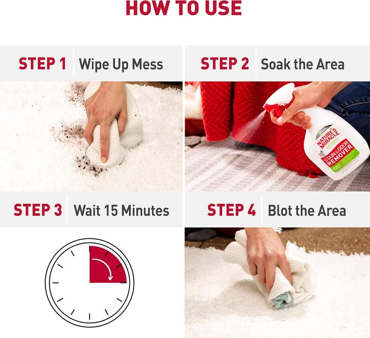 Nature’S Miracle Stain and Odor Remover Dog, 32 Ounces, Everyday Mess Enzymatic Odor Control Formula