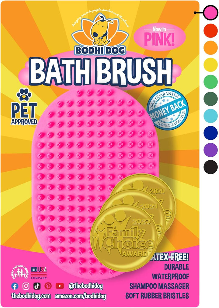 Shampoo Brush - Pet Grooming & Bath Supplies for Dogs and Cats - Bath Brush for Long & Short Hair - Premium Scrubber for Shower, Bathing & Massage (One Pack, Blue)