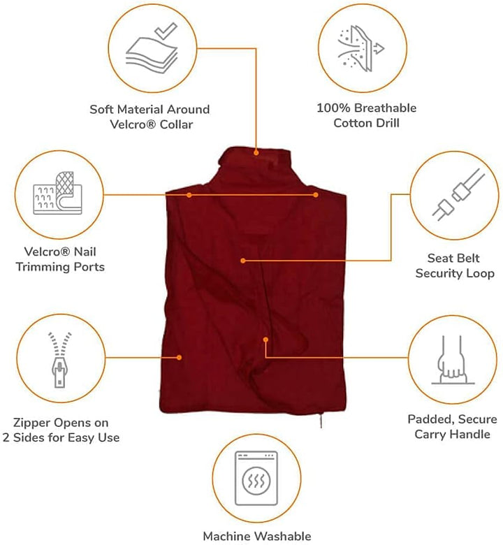 Cozy Comfort Carrier - Large Red Cat Carrier Soft and Pet Carrier for Nail Trimming, Vet Visits, Medication Administration, Dental Care, and Travel