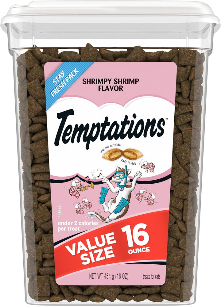 Classic Crunchy and Soft Cat Treats, Shrimpy Shrimp Flavor, 16 Oz. Tub