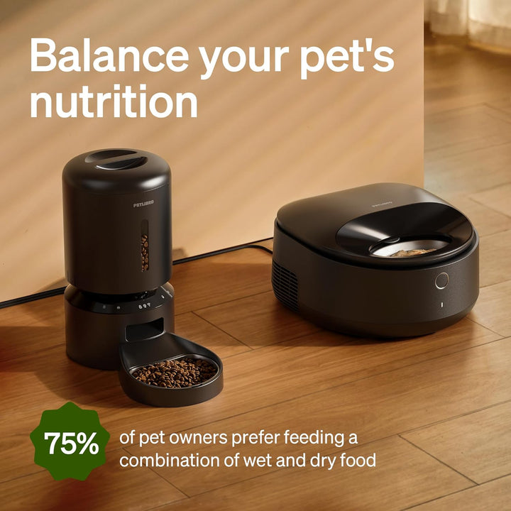 Automatic Cat Feeder Wet Food with Stainless Steel Bowl, Refrigerated Auto Cat Feeder with Semiconductor Cooling, 3 Fresh Meals for 3 Days, App-Controlled Pet Food Dispenser, Easy to Clean