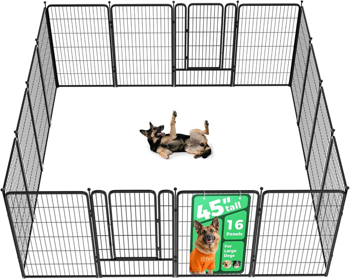 Rollick Unleashed Dog Playpen for Indoor, Yard, RV Camping, 24 Inch 8 Panels for Small and Puppy Dogs, Black│Patented
