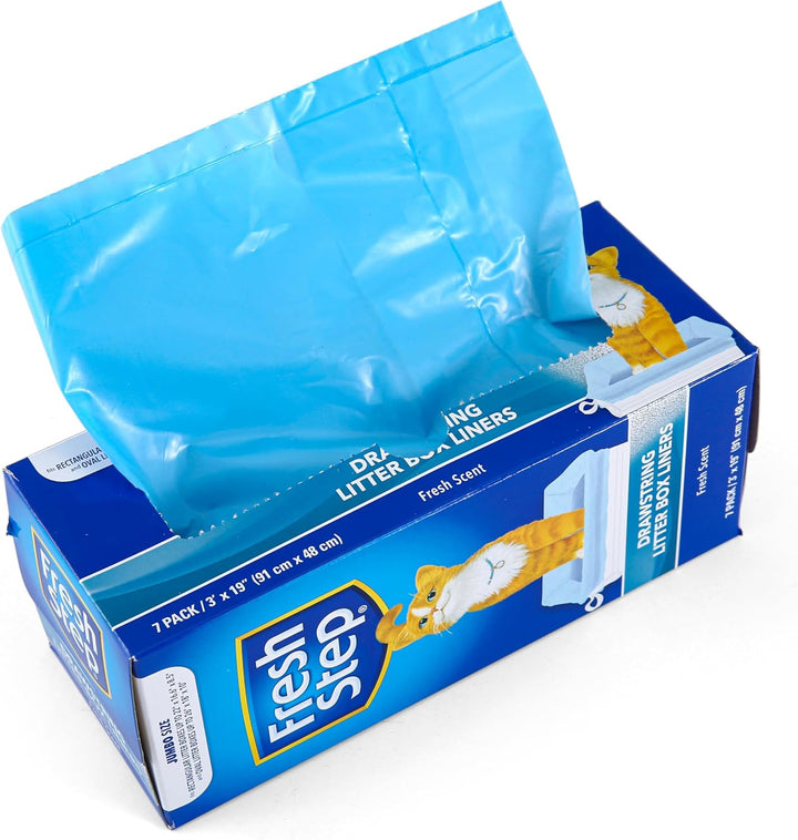 Drawstring Litter Box Liners Scented, Large Size 30" X 17" - 7 Count