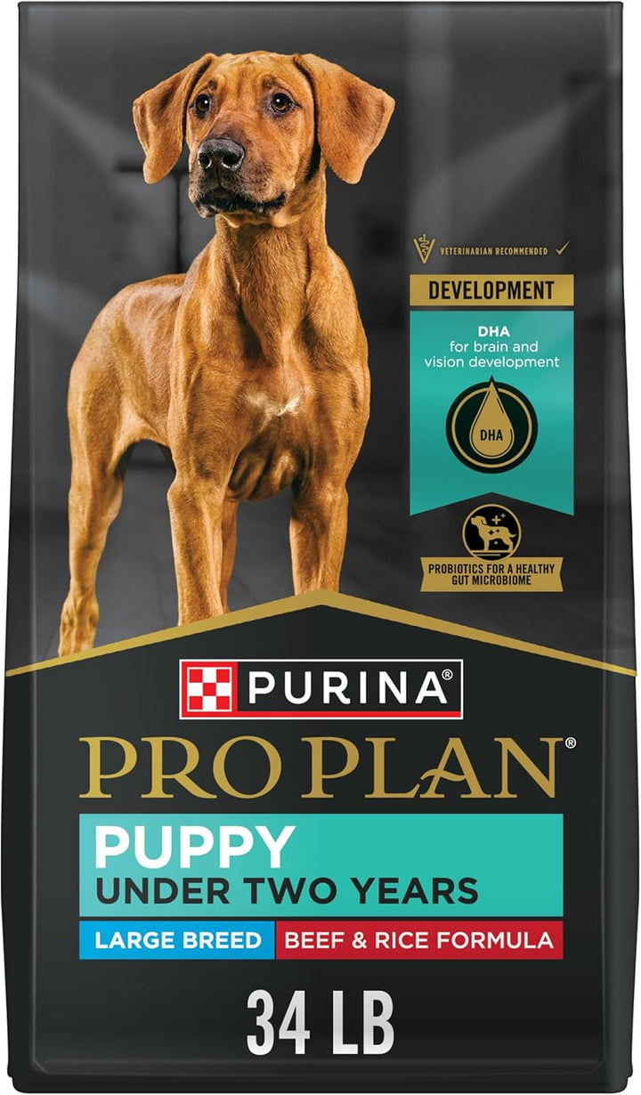 Large Breed Dry Puppy Food, Chicken and Rice Formula - 34 Lb. Bag