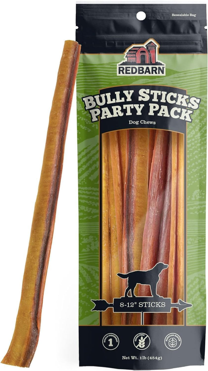 All Natural 5-8" Bully Sticks for Small & Large Dogs - Healthy Long Lasting Chews Variety Party Pack - 100% Beef Single Ingredient Low Odor Rawhide Free Dental Treats - 8 Oz Bag