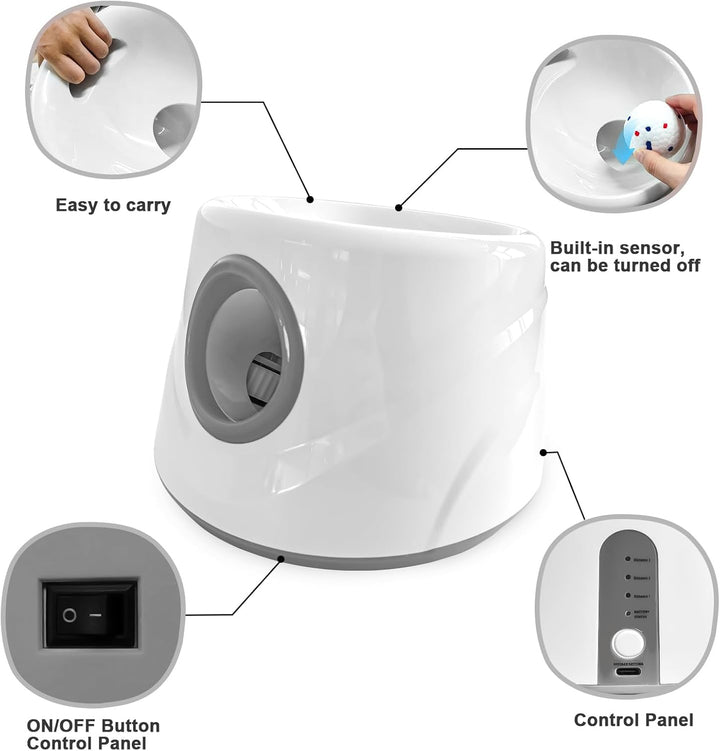 Automatic Ball Launcher for Dogs, Dog Ball Fetch Machine with 6 Pcs ETPU Balls, Interactive Pet Self Playing for Small Puppies Dogs.