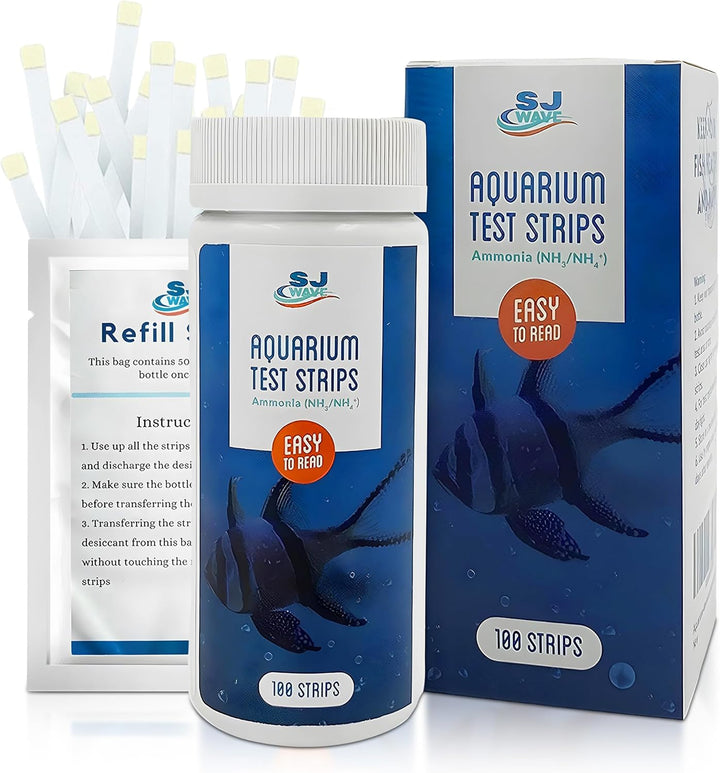 11 in 1 - Aquarium Test Strips | 950 Tests - 150 Strips | Fish Tank Aquariums Water Test Kit & Ebook | Aquarium Thermometer | Fish Tank Water Testing Kit Includes 50 Ammonia Strips | Versatile Usage