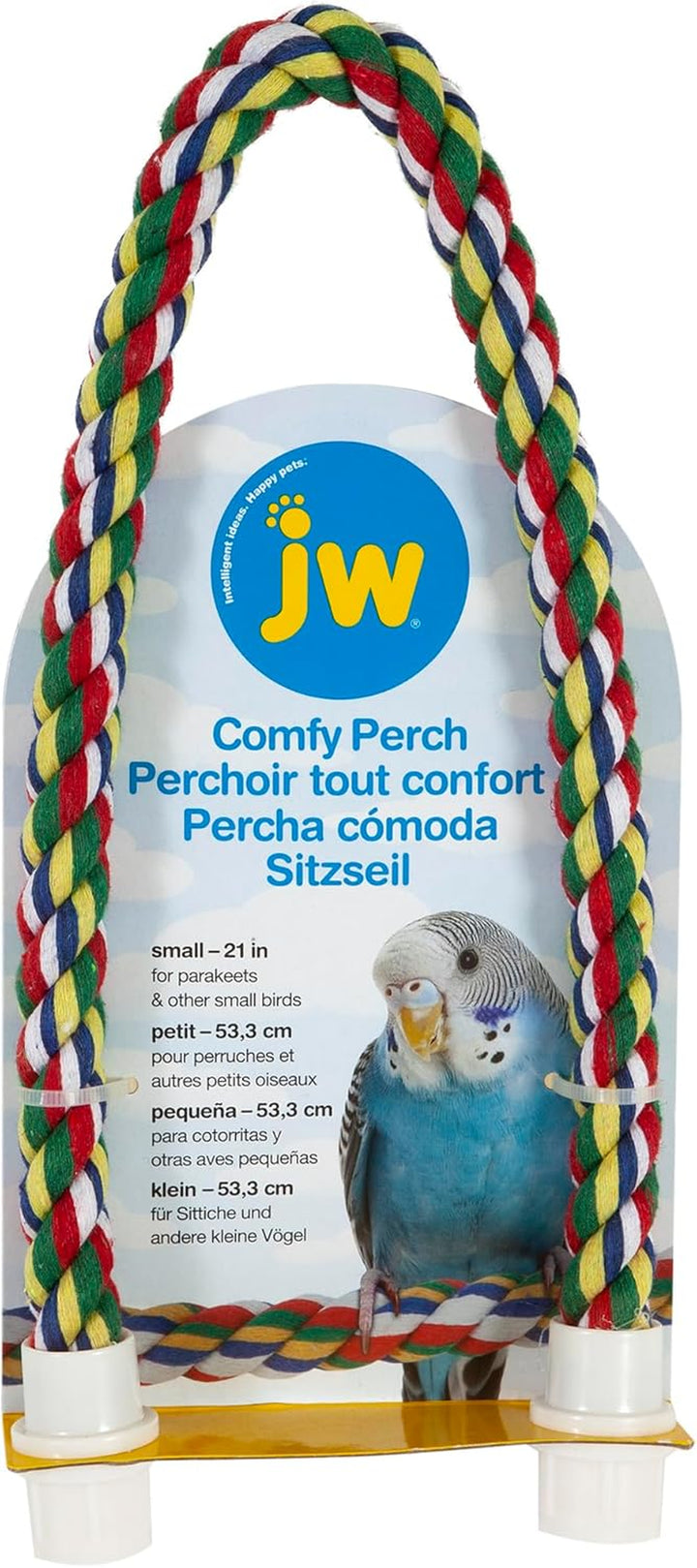 Pet Comfy Perch for Birds Flexible Multi-Color Rope, Large - 36" Length